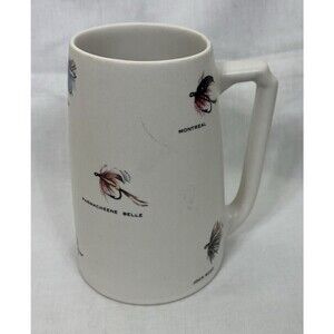 Vintage HYALYN Fly Fishing Flies Mug 5.5" Tall